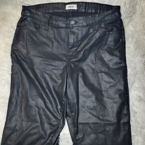 Edgely Black Faux Leather Trousers
